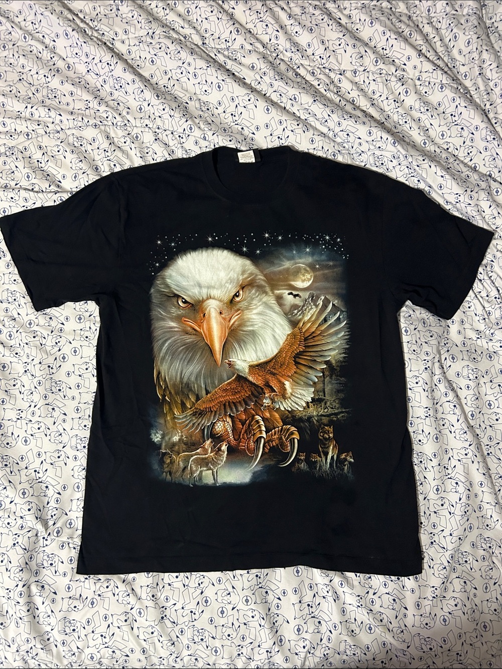 VINTAGE | JAY’S ROCK Bald Eagle Wolf Wild Life Double Sided Graphic Tee Shirt